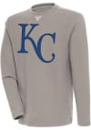 Main image for Antigua Kansas City Royals Mens Oatmeal Flier Bunker Long Sleeve Crew Sweatshirt