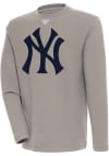 Main image for Antigua New York Yankees Mens Oatmeal Flier Bunker Long Sleeve Crew Sweatshirt