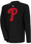 Main image for Antigua Philadelphia Phillies Mens Black Flier Bunker Long Sleeve Crew Sweatshirt