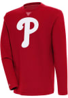 Main image for Antigua Philadelphia Phillies Mens Red Flier Bunker Long Sleeve Crew Sweatshirt