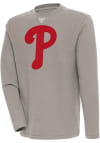 Main image for Antigua Philadelphia Phillies Mens Oatmeal Flier Bunker Long Sleeve Crew Sweatshirt