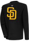 Main image for Antigua San Diego Padres Mens Black Flier Bunker Long Sleeve Crew Sweatshirt