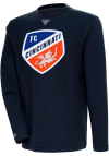 Main image for Antigua FC Cincinnati Mens Navy Blue Flier Bunker Long Sleeve Crew Sweatshirt