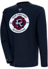 Main image for Antigua New England Revolution Mens Navy Blue Flier Bunker Long Sleeve Crew Sweatshirt