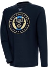 Main image for Antigua Philadelphia Union Mens Navy Blue Flier Bunker Long Sleeve Crew Sweatshirt