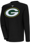 Main image for Antigua Green Bay Packers Mens Black Flier Bunker Long Sleeve Crew Sweatshirt