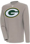 Main image for Antigua Green Bay Packers Mens Oatmeal Flier Bunker Long Sleeve Crew Sweatshirt