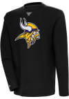 Main image for Antigua Minnesota Vikings Mens Black Full Front Flier Bunker Long Sleeve Crew Sweatshirt