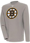 Main image for Antigua Boston Bruins Mens Oatmeal Flier Bunker Long Sleeve Crew Sweatshirt