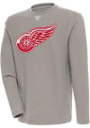 Main image for Antigua Detroit Red Wings Mens Oatmeal Full Front Flier Bunker Long Sleeve Crew Sweatshirt