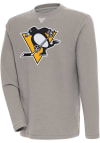 Main image for Antigua Pittsburgh Penguins Mens Oatmeal Flier Bunker Long Sleeve Crew Sweatshirt