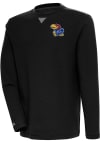 Main image for Antigua Kansas Jayhawks Mens Black Flier Bunker Long Sleeve Crew Sweatshirt