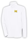 Main image for Antigua Michigan Wolverines Mens White Hunk Long Sleeve 1/4 Zip Pullover