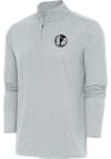 Main image for Antigua Dallas Mavericks Mens Grey Metallic Logo Hunk Long Sleeve 1/4 Zip Pullover