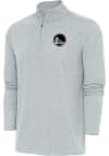 Main image for Antigua Golden State Warriors Mens Grey Metallic Logo Hunk Long Sleeve 1/4 Zip Pullover