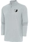 Main image for Antigua Memphis Grizzlies Mens Grey Metallic Logo Hunk Long Sleeve 1/4 Zip Pullover