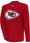 Main image for Antigua Kansas City Chiefs Mens Red Chenille Logo Flier Bunker Long Sleeve Crew Sweatshirt