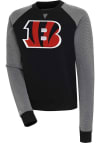 Main image for Antigua Cincinnati Bengals Womens Black Chenille Logo Flier Bunker Crew Sweatshirt