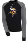 Main image for Antigua Minnesota Vikings Womens Black Chenille Logo Flier Bunker Crew Sweatshirt