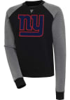 Main image for Antigua New York Giants Womens Black Chenille Logo Flier Bunker Crew Sweatshirt
