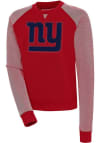 Main image for Antigua New York Giants Womens Red Chenille Logo Flier Bunker Crew Sweatshirt