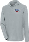 Main image for Antigua SMU Mustangs Mens Grey Strong Hold Long Sleeve Hoodie