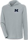 Main image for Antigua Michigan Wolverines Mens Grey Strong Hold Long Sleeve Hoodie