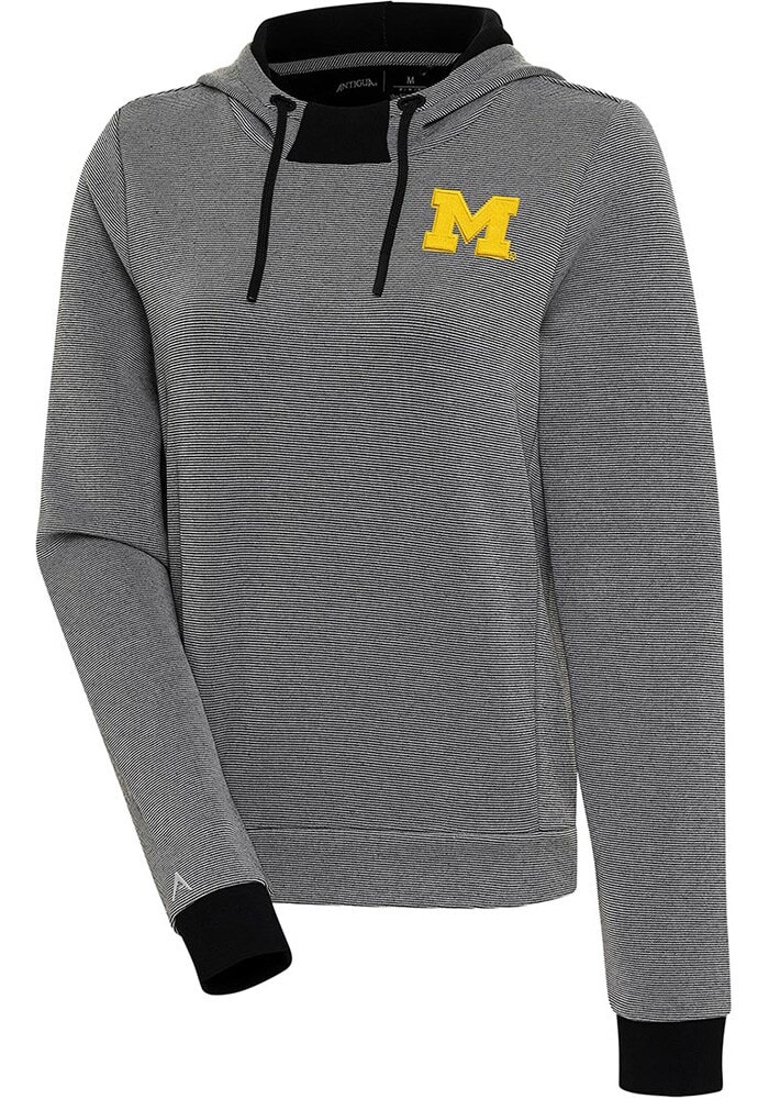 Antigua Michigan Wolverines Womens BLACK Axe Bunker Hoodie