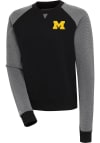 Main image for Antigua Michigan Wolverines Womens Black Flier Bunker Crew Sweatshirt