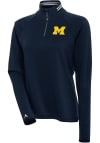 Main image for Antigua Michigan Wolverines Womens Navy Blue Milo 1/4 Zip Pullover