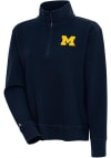 Main image for Womens Michigan Wolverines Blue Antigua Portal Qtr Zip