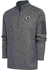 Main image for Antigua Boston Bruins Mens Grey Metallic Logo Fortune Long Sleeve 1/4 Zip Pullover