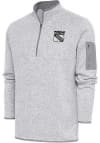 Main image for Antigua New York Rangers Mens Grey Metallic Logo Fortune Long Sleeve 1/4 Zip Pullover