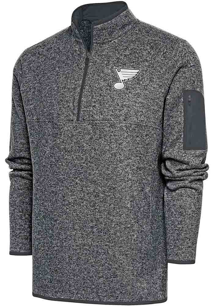 Antigua St Louis Blues Mens GREY Metallic Logo Fortune