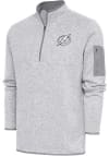 Main image for Antigua Tampa Bay Lightning Mens Grey Metallic Logo Fortune Long Sleeve 1/4 Zip Pullover