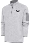 Main image for Antigua Washington Capitals Mens Grey Metallic Logo Fortune Long Sleeve 1/4 Zip Pullover