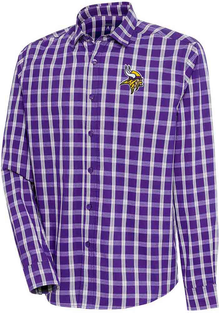 Minnesota Vikings Antigua Purple Carry Long Sleeve Dress Shirt