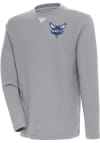Main image for Antigua Charlotte Hornets Mens Grey Flier Bunker Long Sleeve Crew Sweatshirt