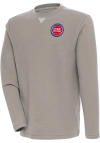 Main image for Antigua Detroit Pistons Mens Oatmeal Flier Bunker Long Sleeve Crew Sweatshirt
