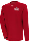 Main image for Antigua Los Angeles Clippers Mens Red Flier Bunker Long Sleeve Crew Sweatshirt