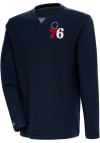 Main image for Antigua Philadelphia 76ers Mens Navy Blue Flier Bunker Long Sleeve Crew Sweatshirt