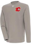 Main image for Antigua Calgary Flames Mens Oatmeal Flier Bunker Long Sleeve Crew Sweatshirt