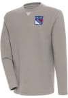 Main image for Antigua New York Rangers Mens Oatmeal Flier Bunker Long Sleeve Crew Sweatshirt