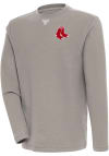 Main image for Antigua Boston Red Sox Mens Oatmeal Flier Bunker Long Sleeve Crew Sweatshirt