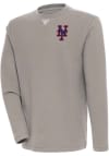 Main image for Antigua New York Mets Mens Oatmeal Flier Bunker Long Sleeve Crew Sweatshirt