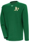 Main image for Antigua Oakland Athletics Mens Green Flier Bunker Long Sleeve Crew Sweatshirt
