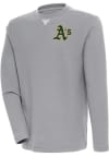Main image for Antigua Oakland Athletics Mens Grey Flier Bunker Long Sleeve Crew Sweatshirt