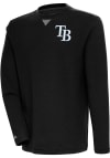 Main image for Antigua Tampa Bay Rays Mens Black Flier Bunker Long Sleeve Crew Sweatshirt