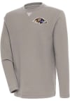 Main image for Antigua Baltimore Ravens Mens Oatmeal Flier Bunker Long Sleeve Crew Sweatshirt