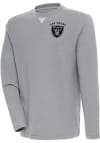 Main image for Antigua Las Vegas Raiders Mens Grey Flier Bunker Long Sleeve Crew Sweatshirt